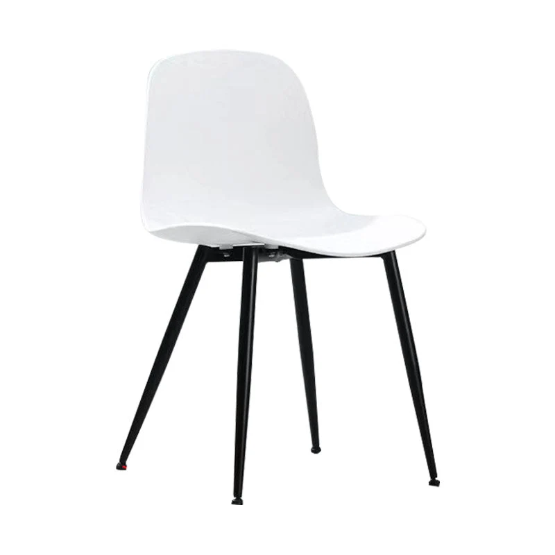 Sedia da salotto contemporanea per la casa, schienale massiccio, gambe metallo, sedia da sala da pranzo plastica (set di 4...