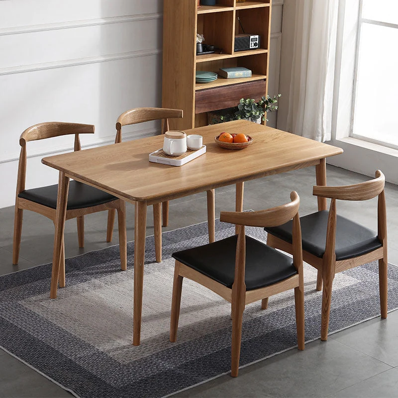 Sedia scandinava con schienale aperto legno di gomma e sedia da pranzo imbottita noce Clearhalo