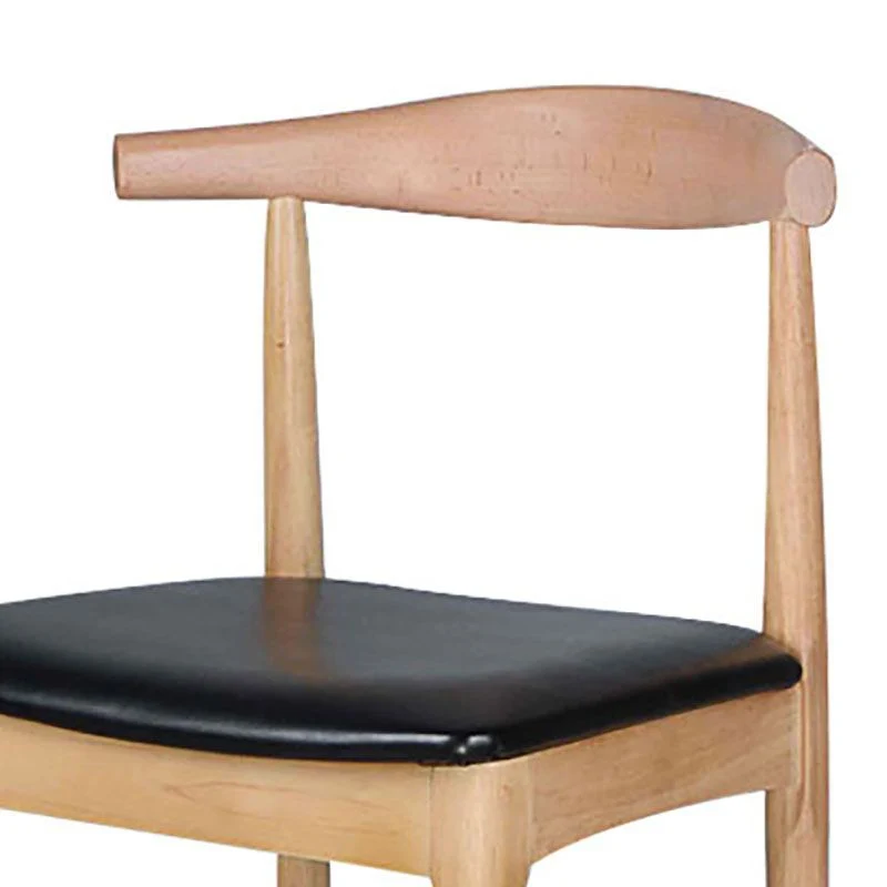 Sedia scandinava con schienale aperto legno di gomma e sedia da pranzo imbottita noce Clearhalo