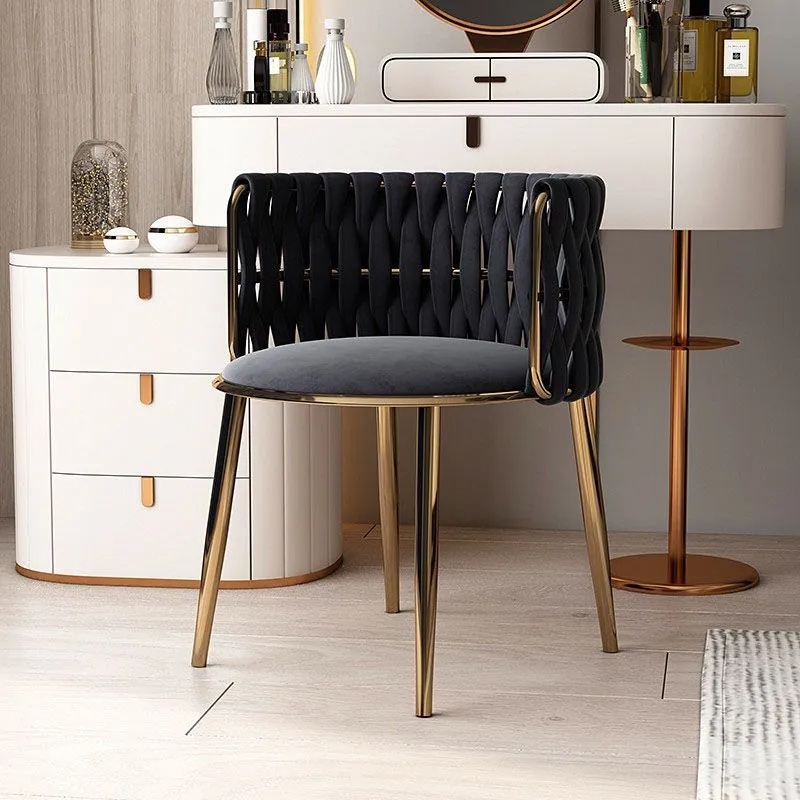 Sedia scandinava con schienale massiccio e senza braccioli, rivestita tessuto, sedia laterale da pranzo Clearhalo