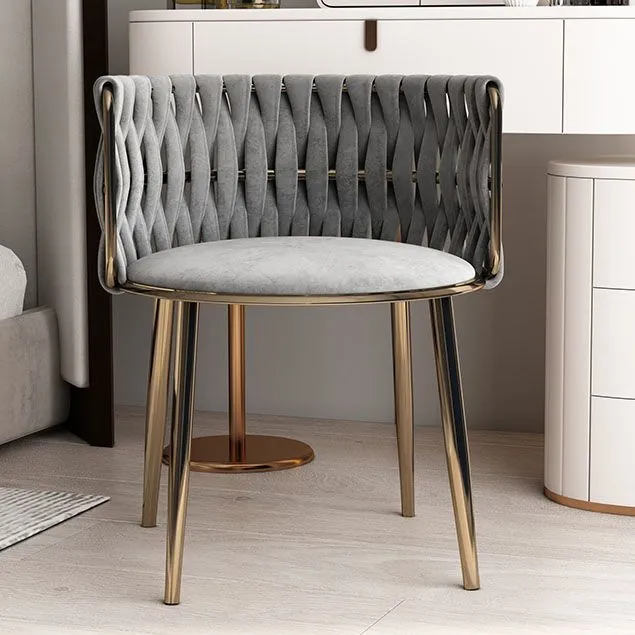 Sedia scandinava con schienale massiccio e senza braccioli, rivestita tessuto, sedia laterale da pranzo Clearhalo