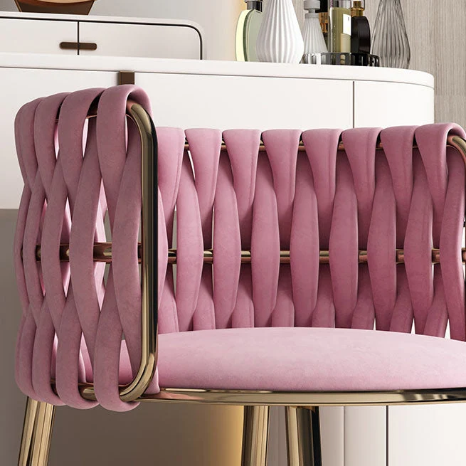 Sedia scandinava con schienale massiccio e senza braccioli, rivestita tessuto, sedia laterale da pranzo Clearhalo