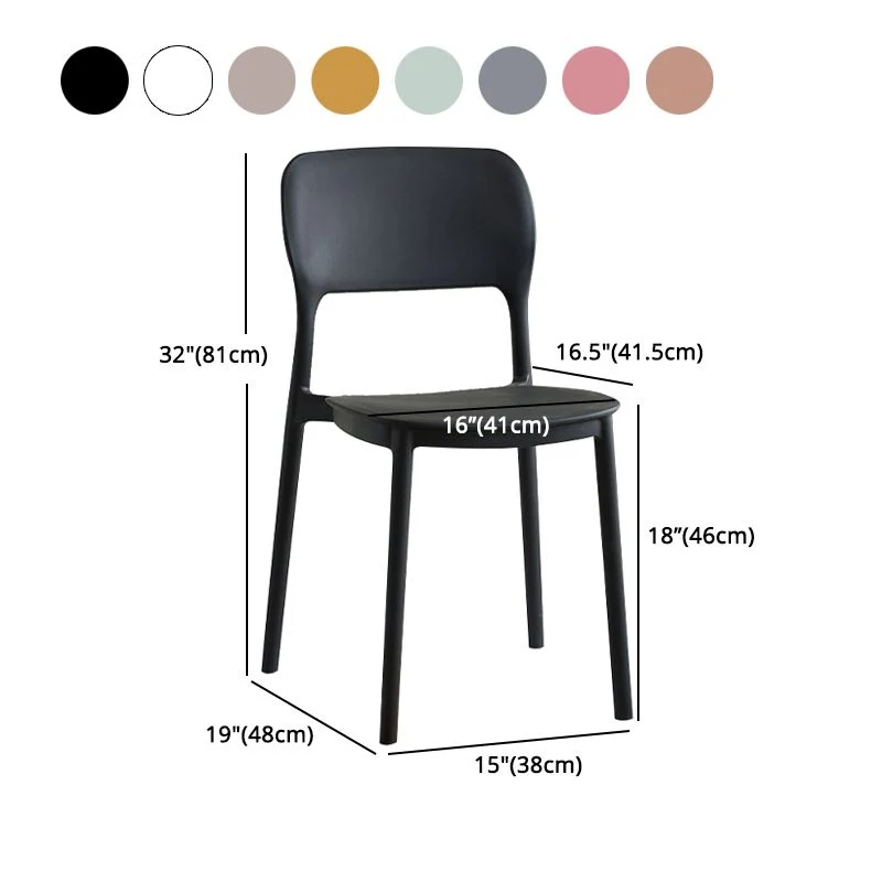 Sedia scandinava da cucina plastica con schienale aperto Clearhalo