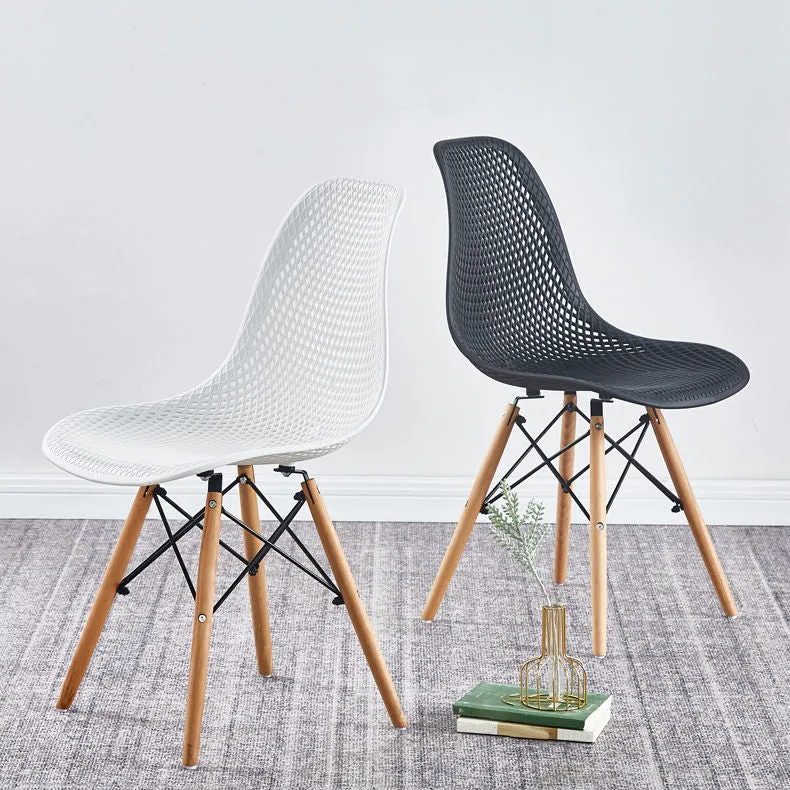 Sedia scandinava legno con schienale massiccio, sedia da cucina, sala da pranzo Clearhalo