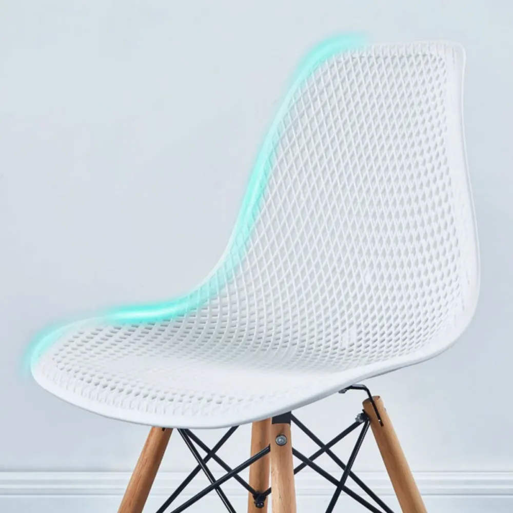 Sedia scandinava legno con schienale massiccio, sedia da cucina, sala da pranzo Clearhalo