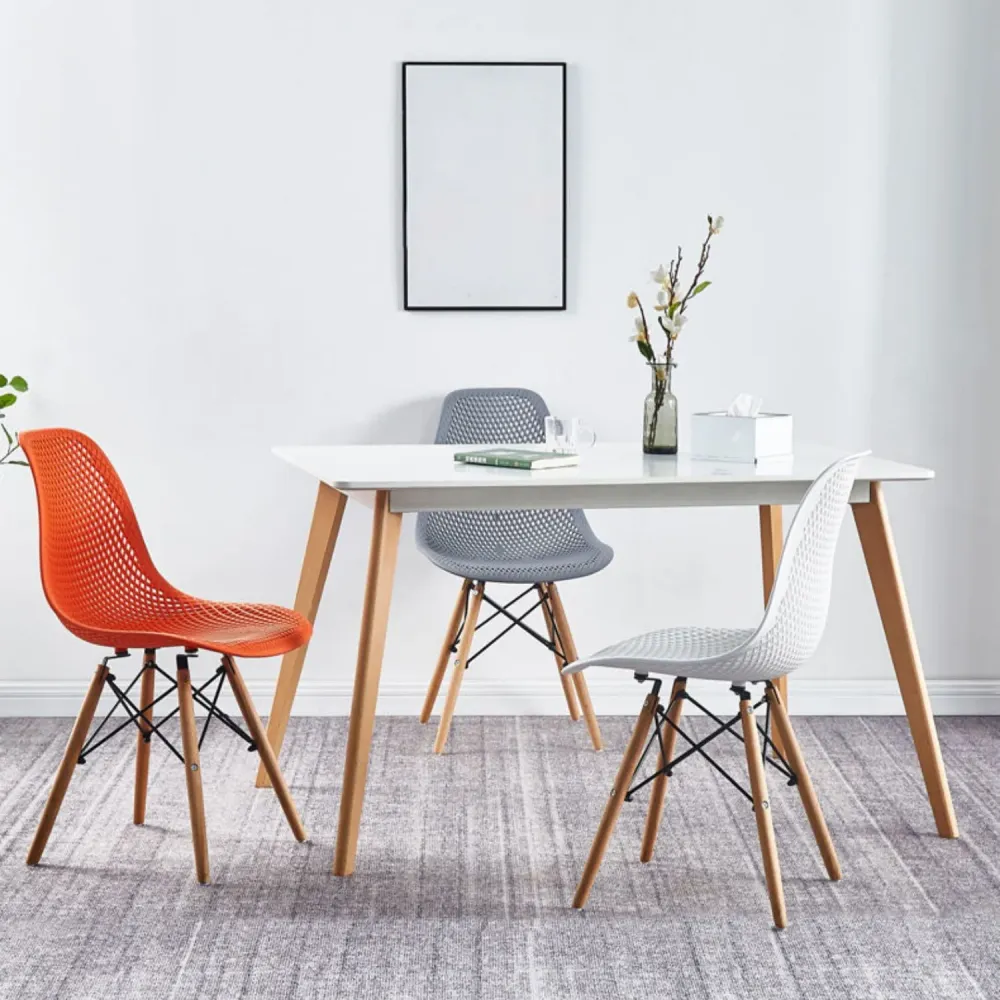 Sedia scandinava legno con schienale massiccio, sedia da cucina, sala da pranzo Clearhalo