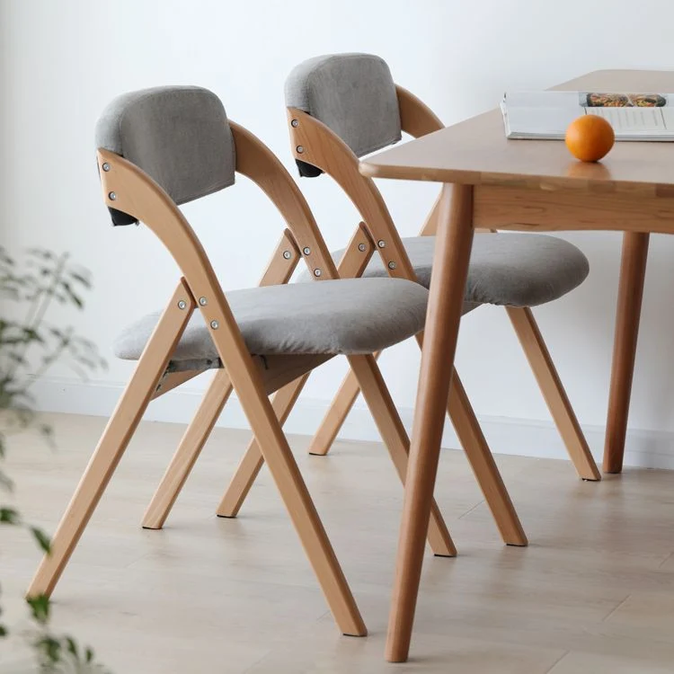 Sedia scandinava per la casa, sedia da pranzo pieghevole legno imbottita con schienale aperto Clearhalo