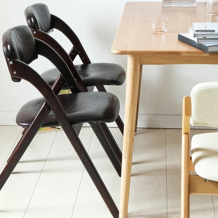 Sedia scandinava per la casa, sedia da pranzo pieghevole legno imbottita con schienale aperto Clearhalo