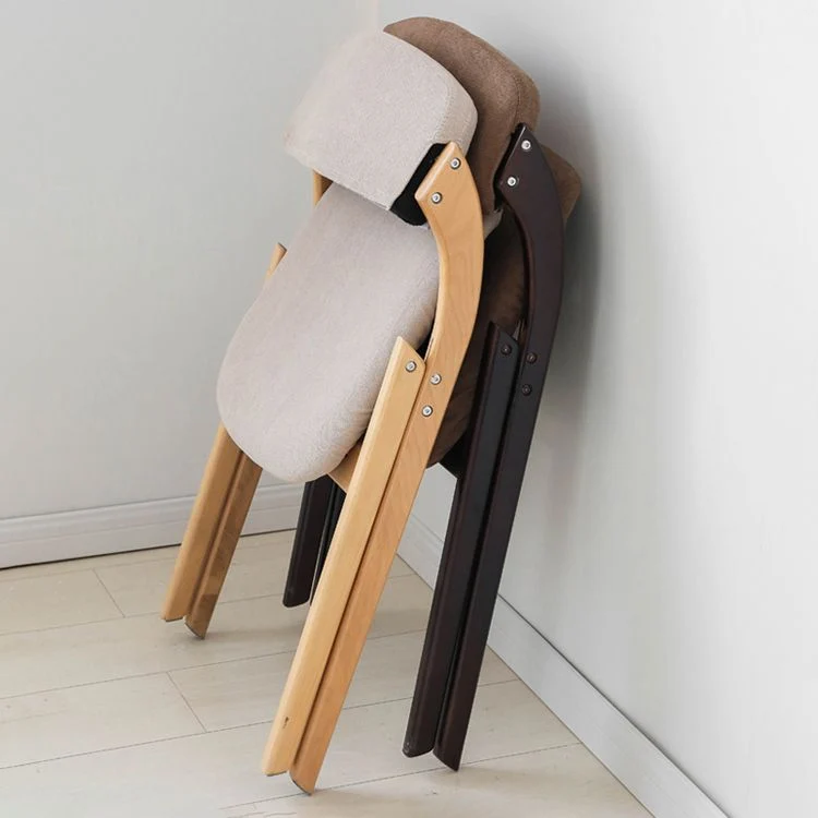 Sedia scandinava per la casa, sedia da pranzo pieghevole legno imbottita con schienale aperto Clearhalo