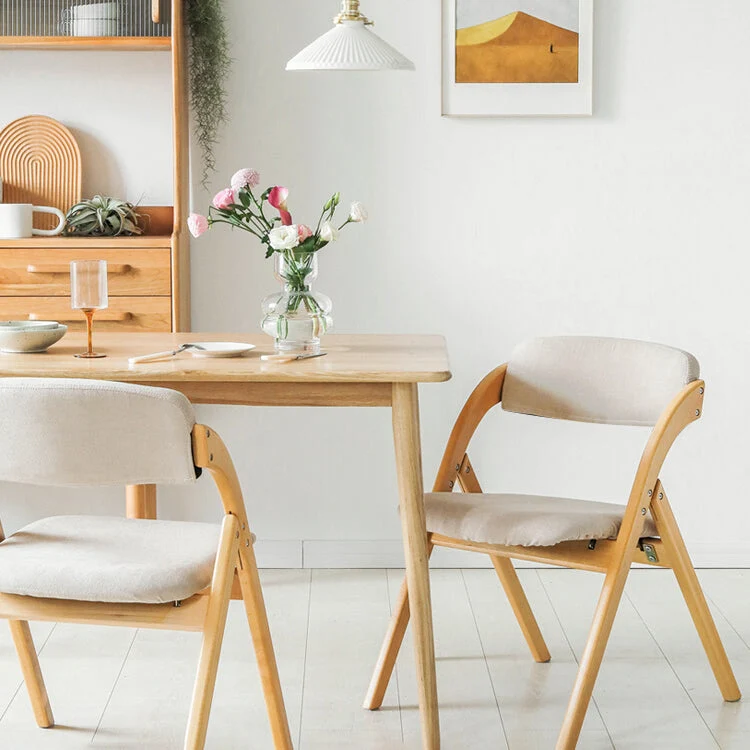 Sedia scandinava per la casa, sedia da pranzo pieghevole legno imbottita con schienale aperto Clearhalo