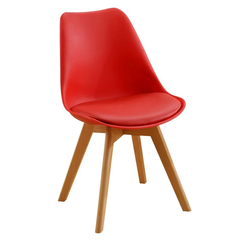Sedia scandinava per la casa Sedia da sala da pranzo plastica per interni con schienale massiccio e gambe legno Clearhalo