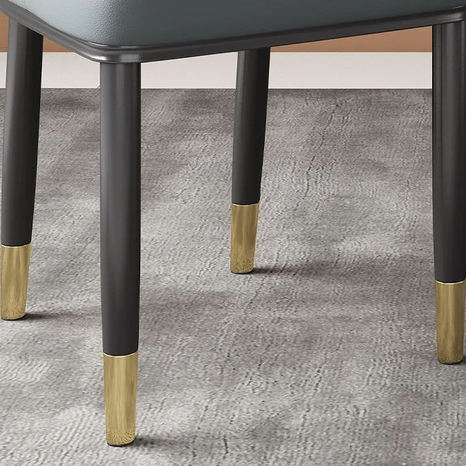 Sedia scandinava per la casa, sedia da sala da pranzo imbottita metallo, schienale massiccio (set di 2) Clearhalo