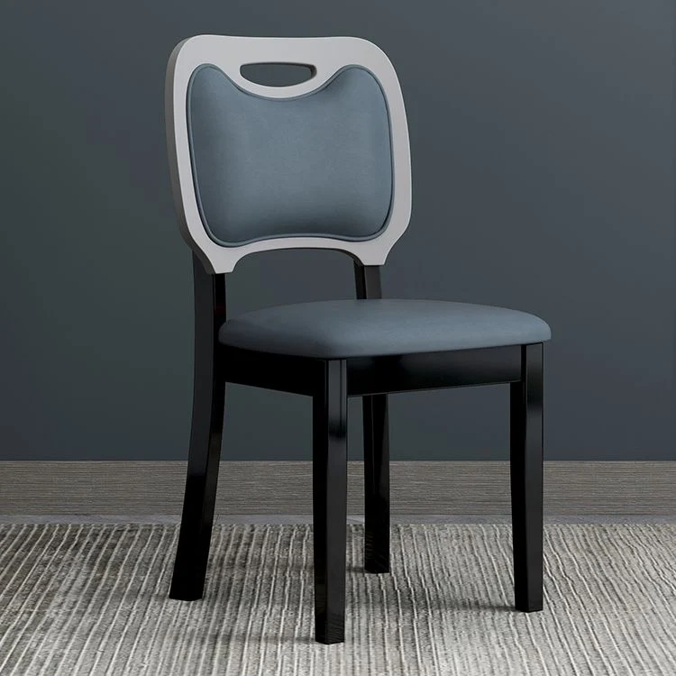 Sedia scandinava per la casa, sedia da sala da pranzo imbottita legno con schienale aperto (set di 2) Clearhalo