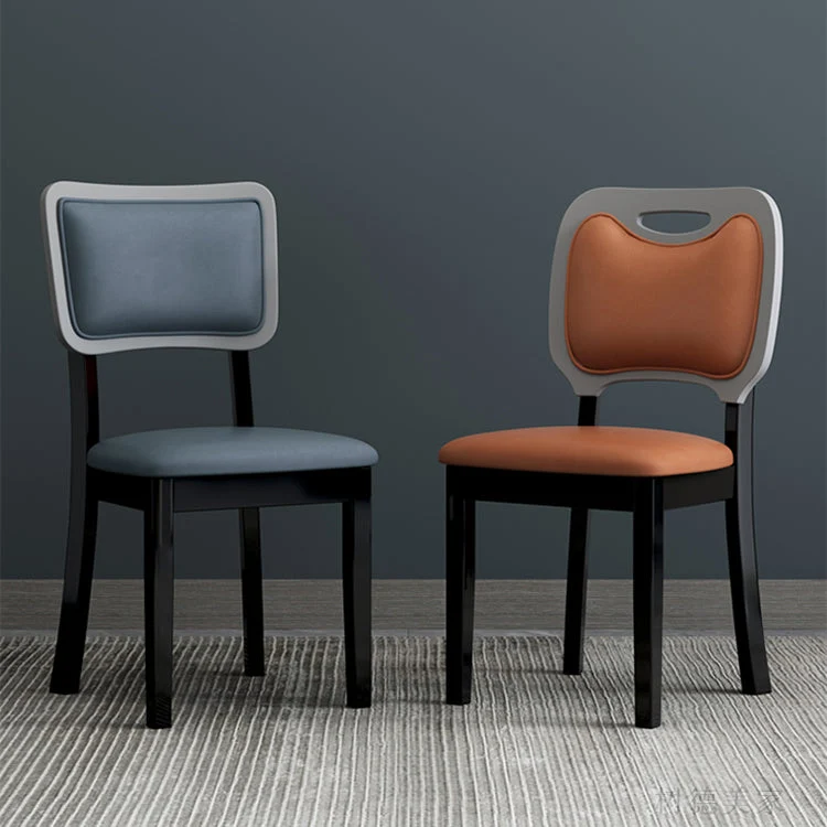Sedia scandinava per la casa, sedia da sala da pranzo imbottita legno con schienale aperto (set di 2) Clearhalo