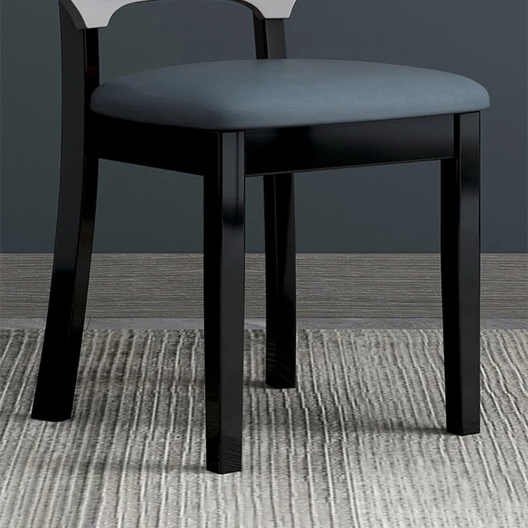 Sedia scandinava per la casa, sedia da sala da pranzo imbottita legno con schienale aperto (set di 2) Clearhalo