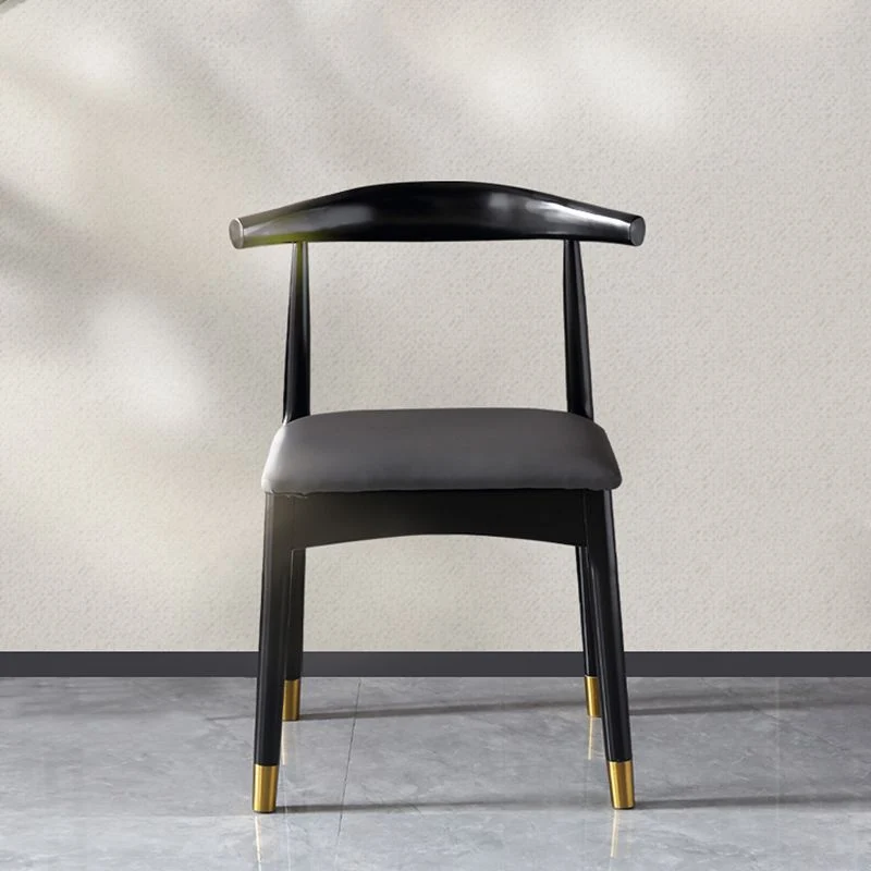 Sedia scandinava per interni Sedia da sala da pranzo legno imbottita con schienale aperto Clearhalo