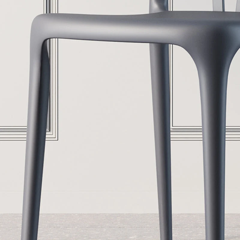 Sedia scandinava per sala da pranzo plastica, sedia laterale impilabile con schienale doghe Clearhalo