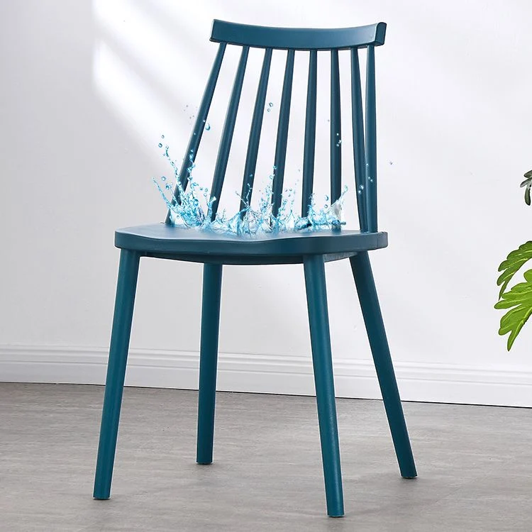 Sedia scandinava plastica da 76,2 cm con schienale doghe, sedia laterale, camera da letto, sedia da pranzo Clearhalo