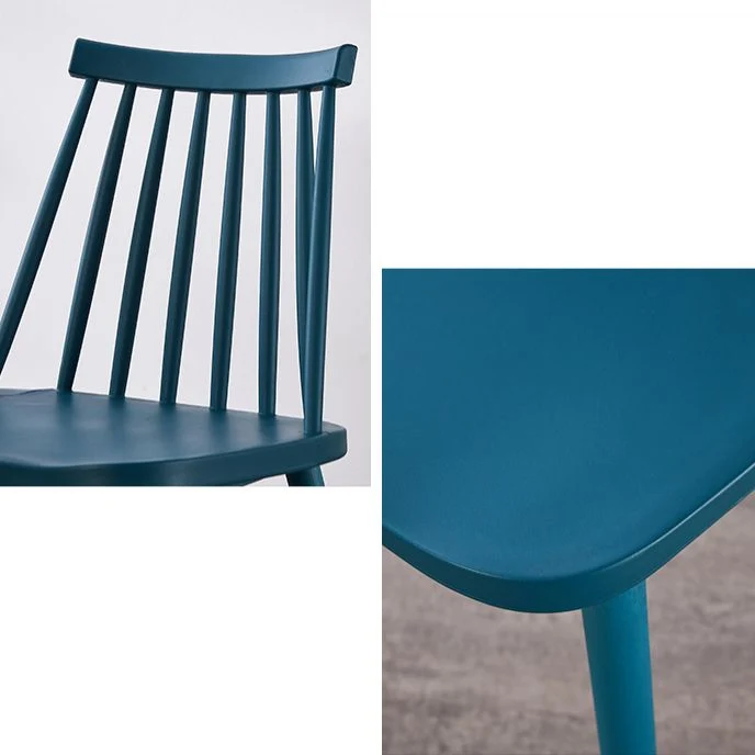 Sedia scandinava plastica da 76,2 cm con schienale doghe, sedia laterale, camera da letto, sedia da pranzo Clearhalo