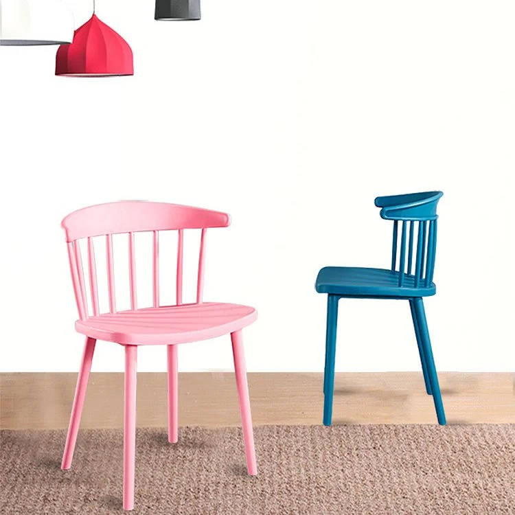 Sedia scandinava plastica senza braccioli con schienale Windsor, sedia per interni ed esterni Clearhalo