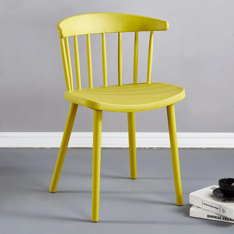 Sedia scandinava plastica senza braccioli con schienale Windsor, sedia per interni ed esterni Clearhalo
