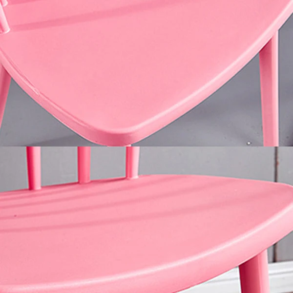 Sedia scandinava plastica senza braccioli con schienale Windsor, sedia per interni ed esterni Clearhalo