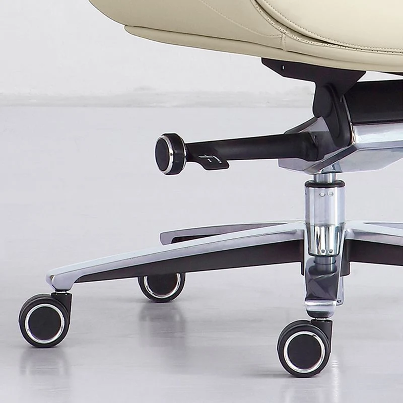 Sedia da scrivania con braccioli fissi Sedia da ufficio ergonomica pelle antistress con ruote Clearhalo