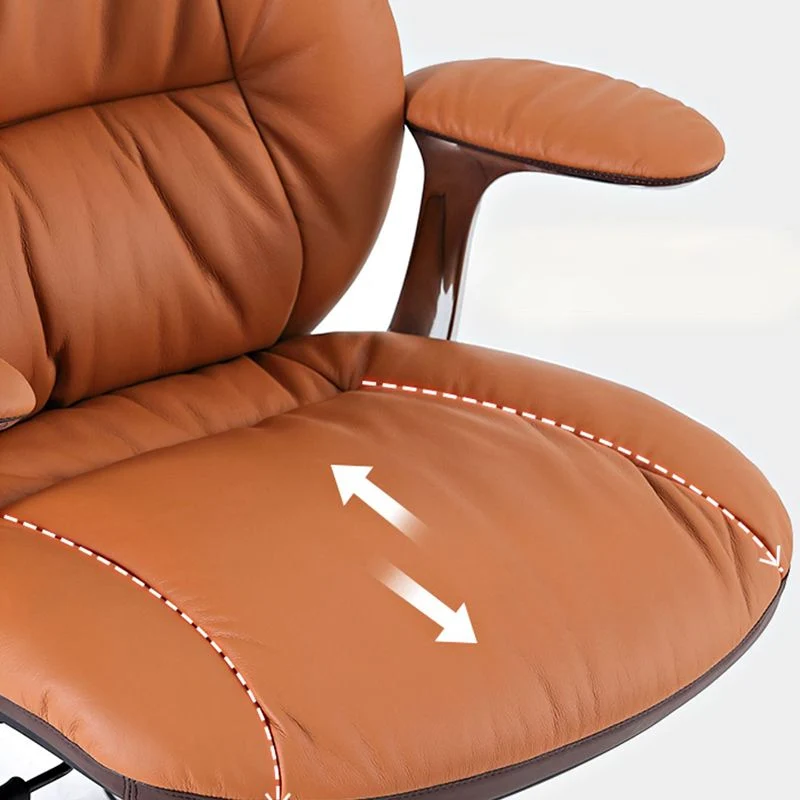 Sedia da scrivania con braccioli imbottiti Sedia ergonomica pelle antistress con ruote Clearhalo