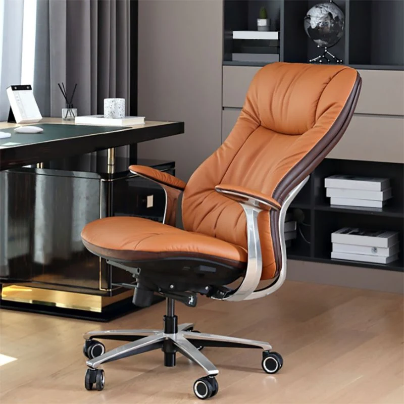 Sedia da scrivania con braccioli imbottiti Sedia ergonomica pelle antistress con ruote Clearhalo