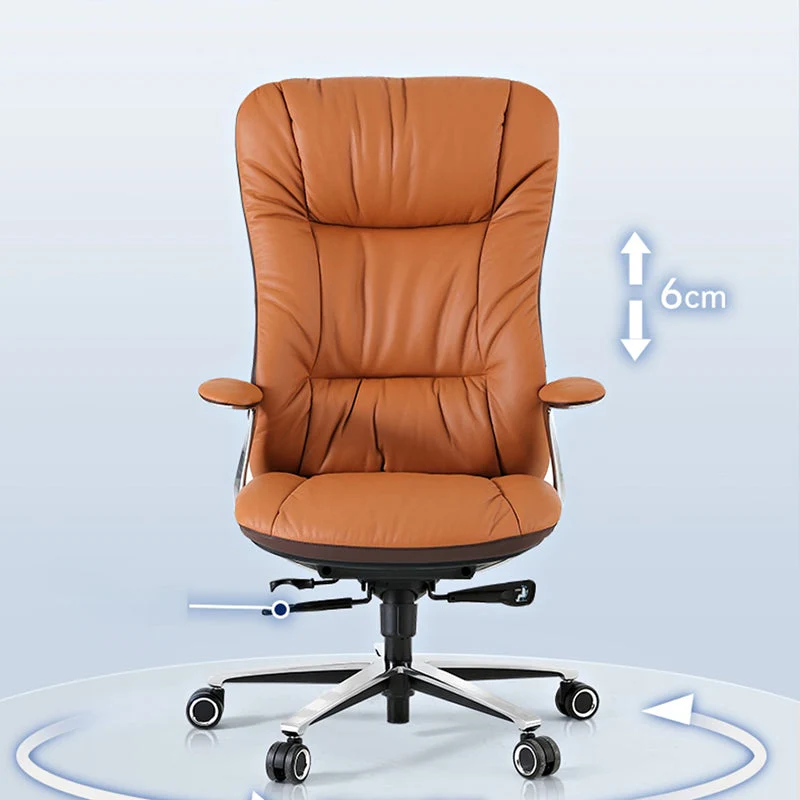 Sedia da scrivania con braccioli imbottiti Sedia ergonomica pelle antistress con ruote Clearhalo
