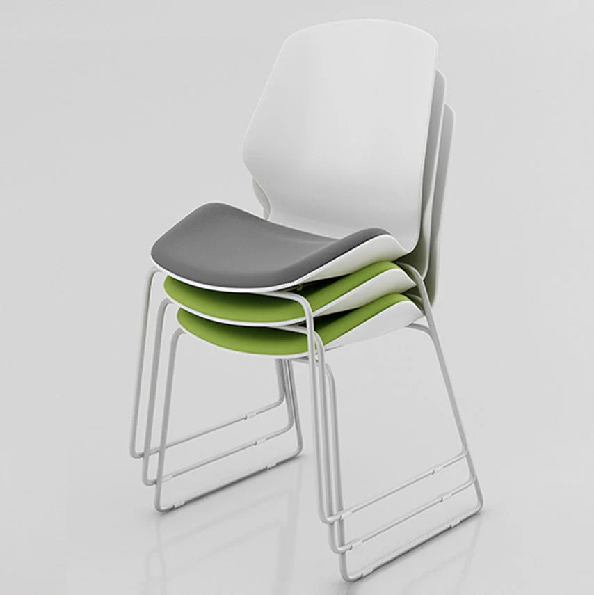 Sedia da scrivania con schienale centrale e sedia da ufficio plastica con cuscino spugna Clearhalo