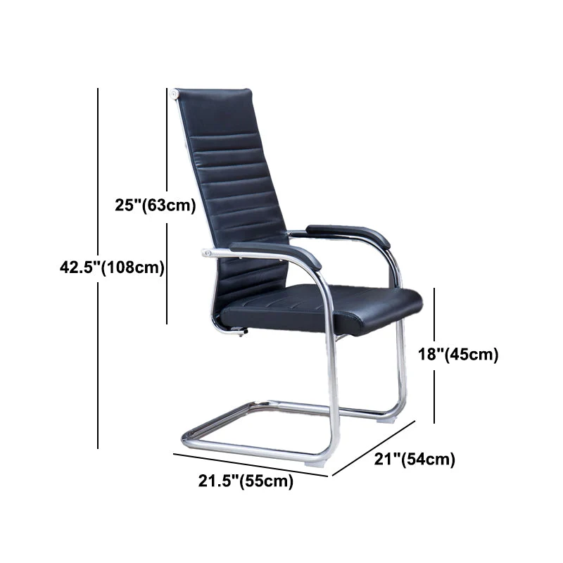 Sedia da scrivania moderna pelle nera con schienale medio e sedia da ufficio con schienale alto Clearhalo