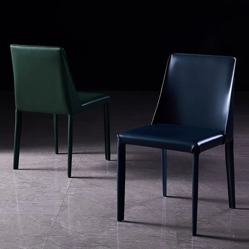 Sedia da sella moderna con base metallo Sedia da pranzo pelle da 32 pollici per ristorante Clearhalo
