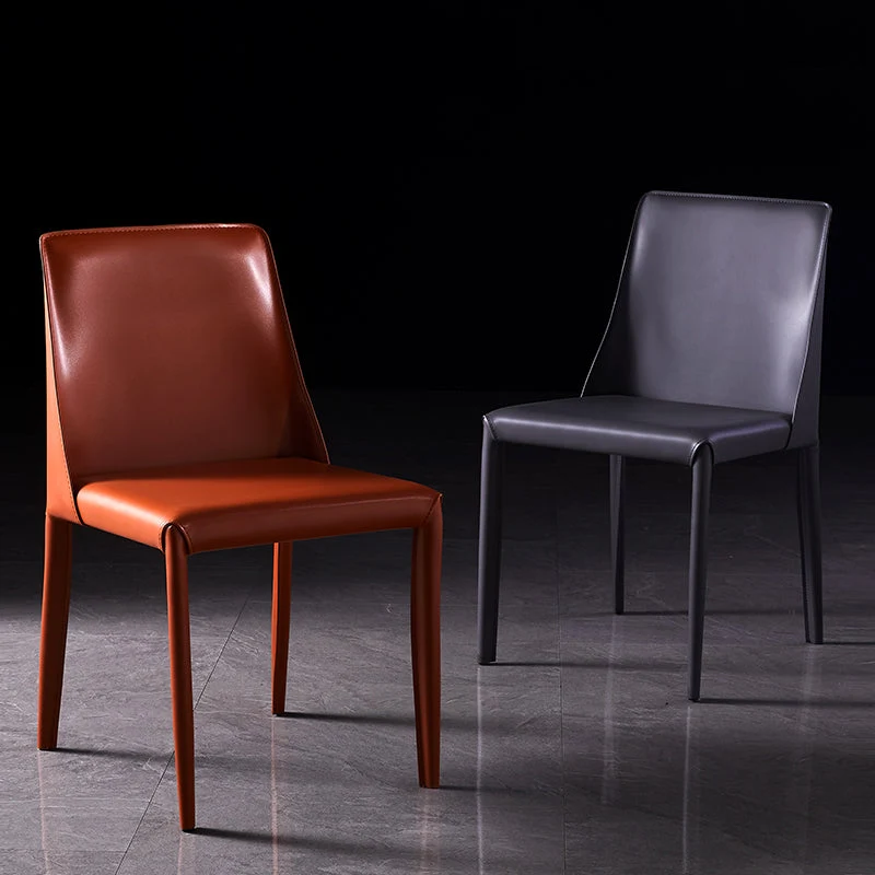 Sedia da sella moderna con base metallo Sedia da pranzo pelle da 32 pollici per ristorante Clearhalo