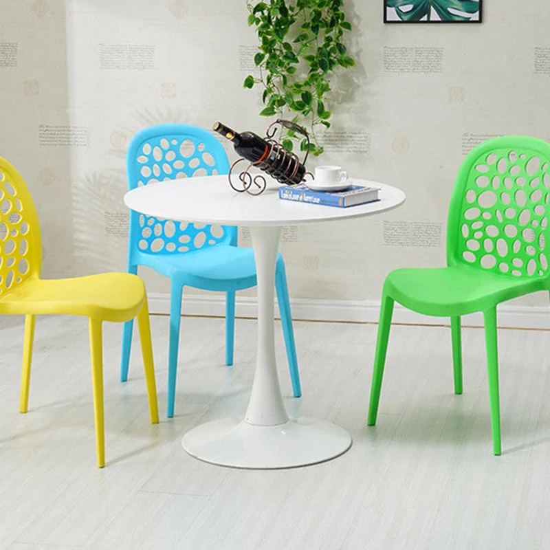 Sedia senza braccioli plastica per sedia da pranzo da cucina contemporanea Clearhalo