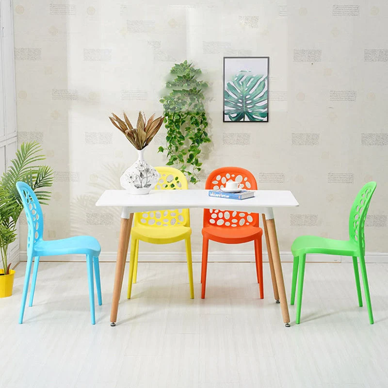 Sedia senza braccioli plastica per sedia da pranzo da cucina contemporanea Clearhalo