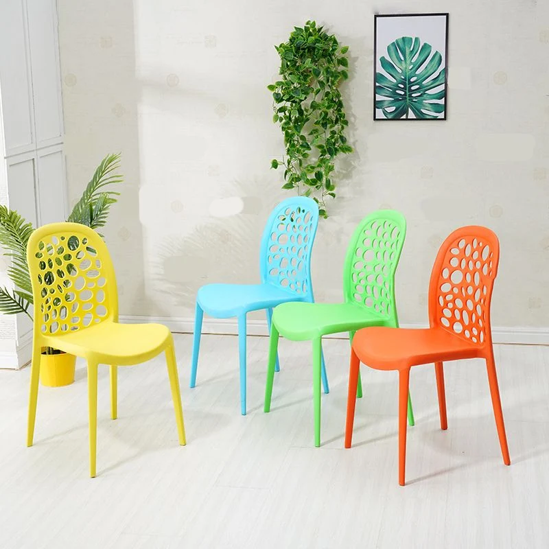 Sedia senza braccioli plastica per sedia da pranzo da cucina contemporanea Clearhalo