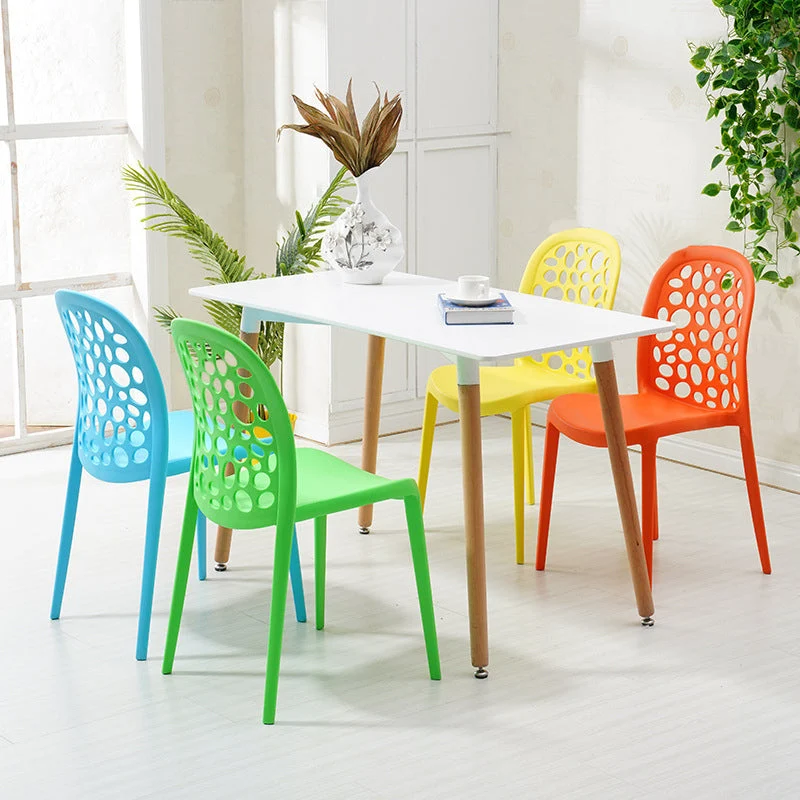 Sedia senza braccioli plastica per sedia da pranzo da cucina contemporanea Clearhalo