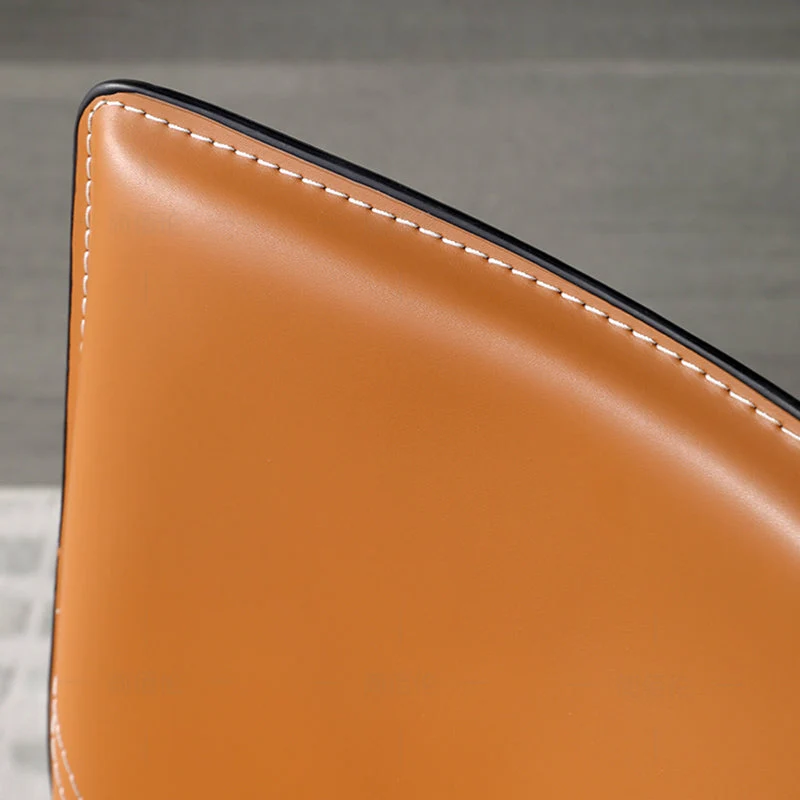 Sedia senza braccioli stile designer Sedia pelle con retro solido per ristorante Clearhalo