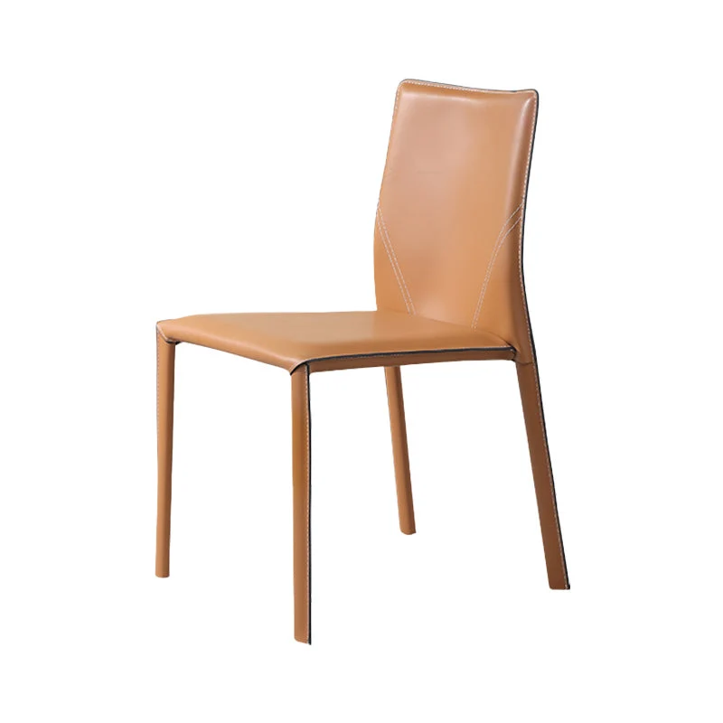 Sedia senza braccioli stile designer Sedia pelle con retro solido per ristorante Clearhalo
