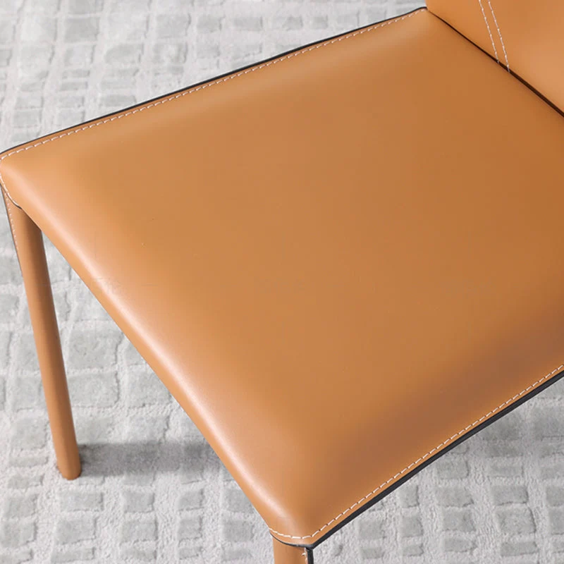 Sedia senza braccioli stile designer Sedia pelle con retro solido per ristorante Clearhalo