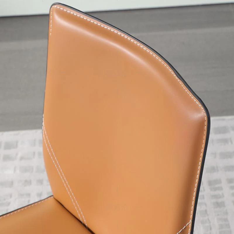 Sedia senza braccioli stile designer Sedia pelle con retro solido per ristorante Clearhalo