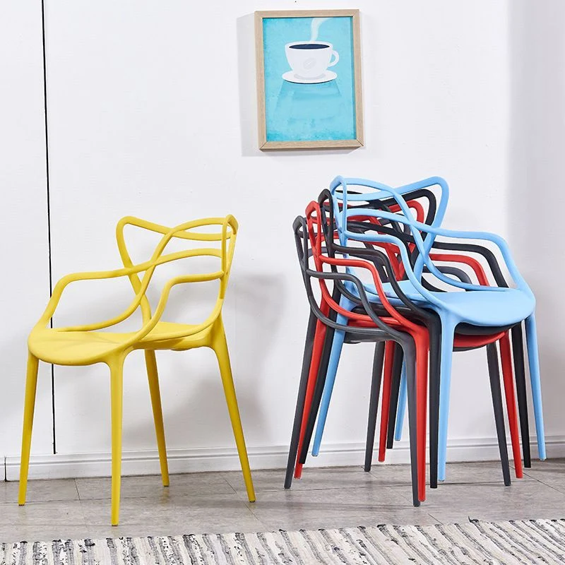 Sedia senza braccioli stile moderno Sedia laterale con schienale aperto plastica per sala da pranzo Clearhalo