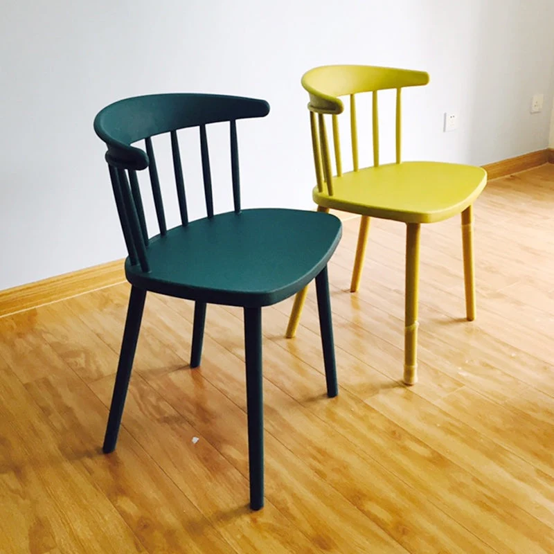 Sedia senza braccioli stile moderno Winsor Sedia da interni con retro laterale per sala da pranzo Clearhalo