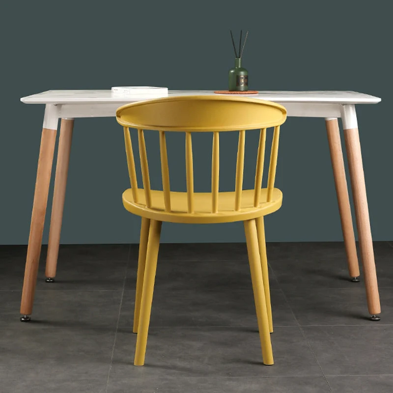 Sedia senza braccioli stile moderno Winsor Sedia da interni con retro laterale per sala da pranzo Clearhalo