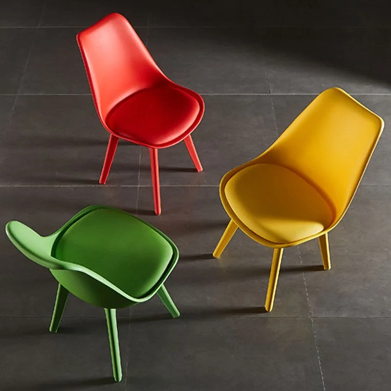 Sedia senza braccioli stile nordico Sedia laterale imbottita plastica 16"x16"x32,6" Clearhalo