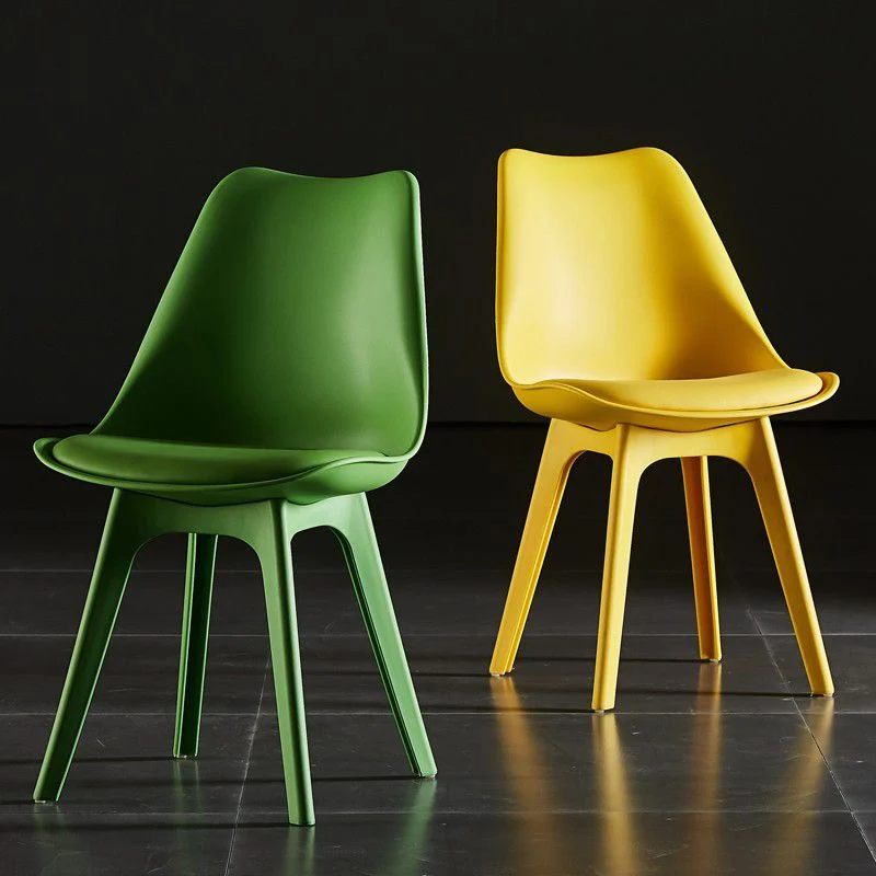 Sedia senza braccioli stile nordico Sedia laterale imbottita plastica 16"x16"x32,6" Clearhalo