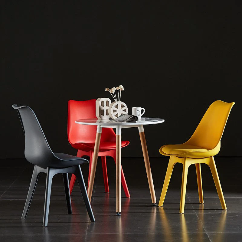 Sedia senza braccioli stile nordico Sedia laterale imbottita plastica 16"x16"x32,6" Clearhalo