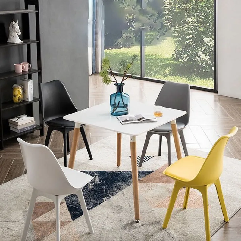 Sedia senza braccioli stile nordico Sedia laterale imbottita plastica (set di 2/4) Clearhalo