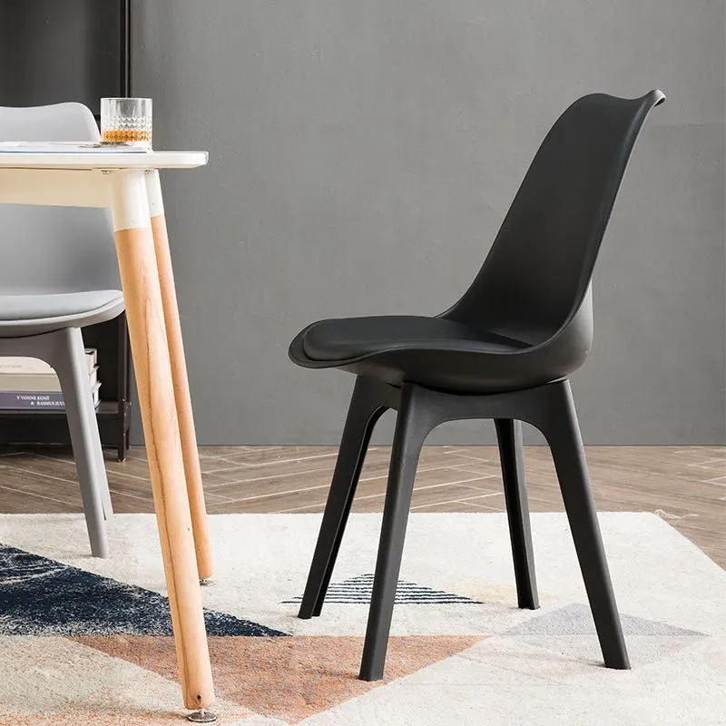Sedia senza braccioli stile nordico Sedia laterale imbottita plastica (set di 2/4) Clearhalo
